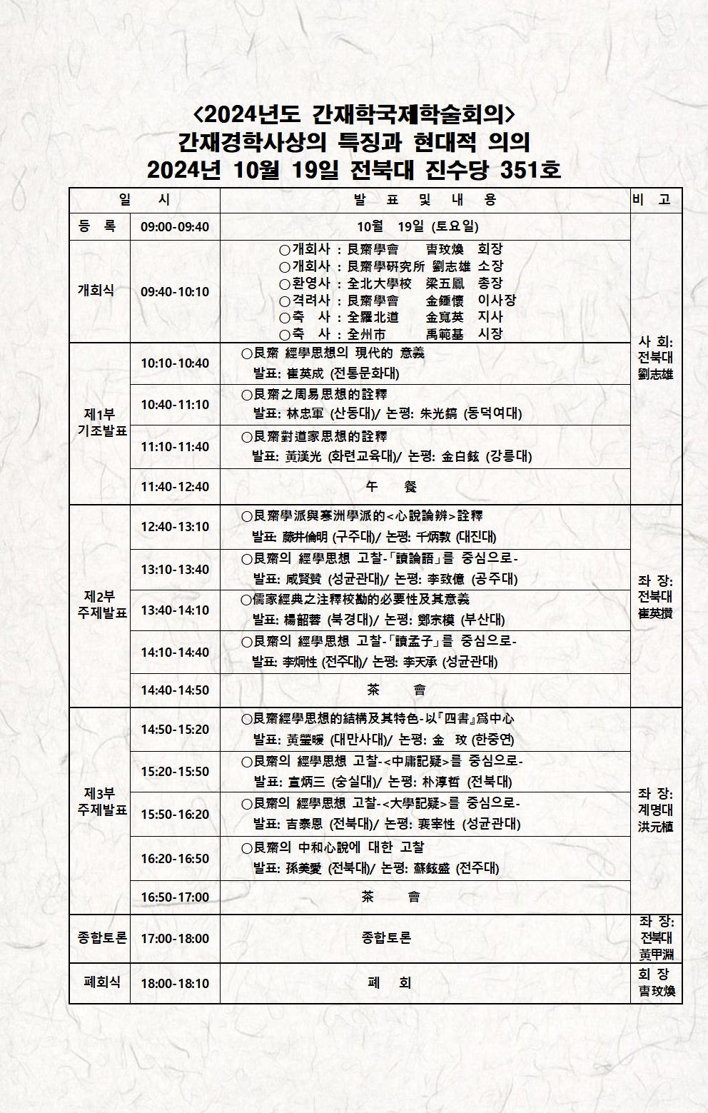 2024년도 간재학국제학술회의-간재경학사상의 특징과 현대적 의의 대표이미지